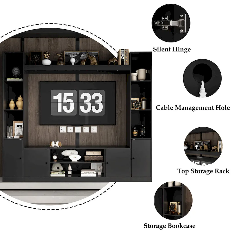 TV Stand/Electric Fireplace Ensemble Cozy Stylish Living Room Solution