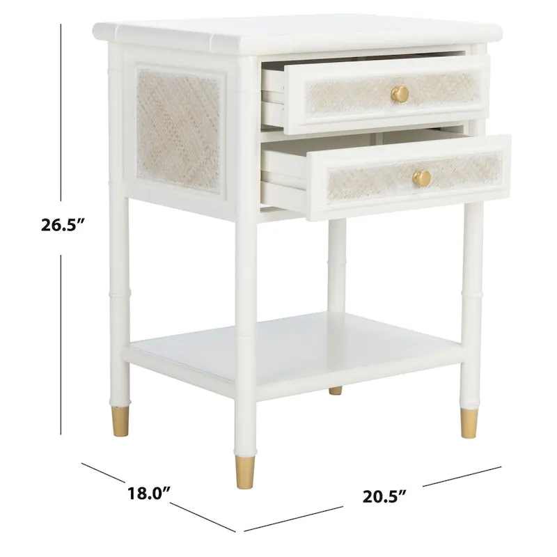 SAFAVIEH Dessa 2-Drawer 1-Shelf Accent Table. - 21
