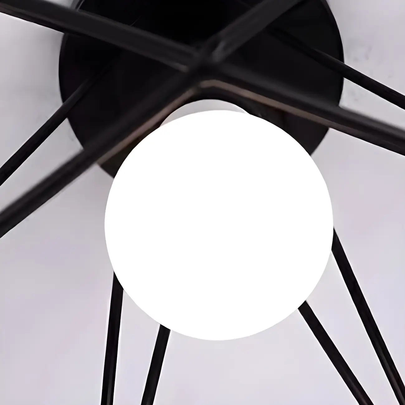 Golden Geometric Metal Industrial Semi Flush Light