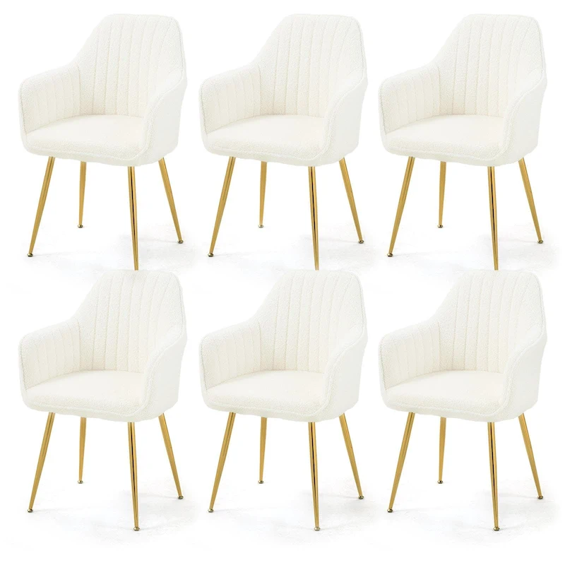 AVAWING Upholstered Dining Chair (Set of 6) Velvet Accent Arm Chair