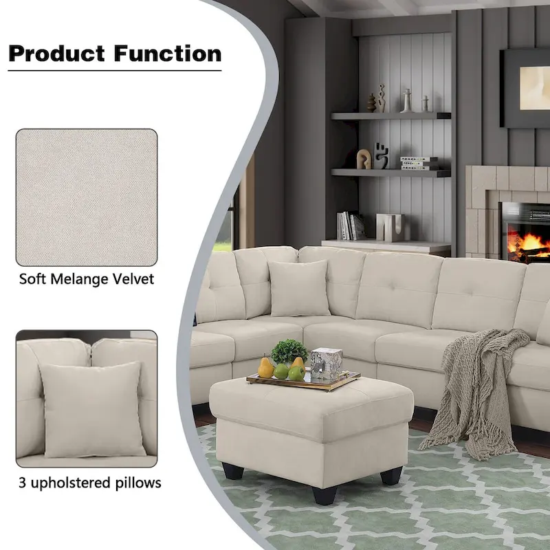 Velvet Modular Sectional Sofa