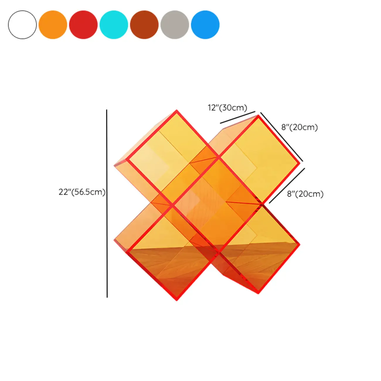Acrylic Geometric End Table Bookshelf Display