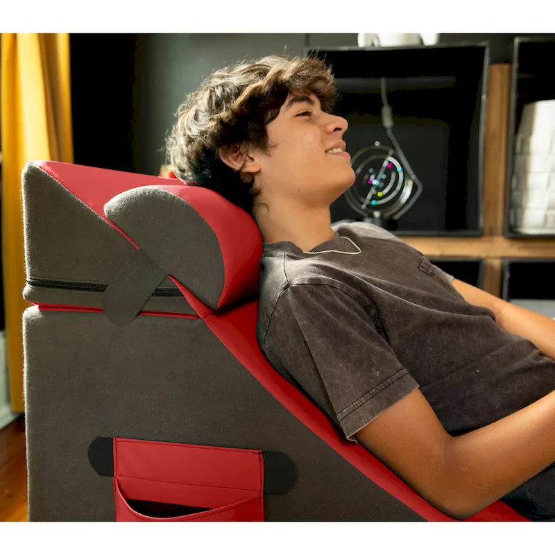 Jaxx Flexx V-Tex Convertible 3 in 1 Gamer Chair, Table, & Ottoman w/ Adjustable Headrest - Vinyl