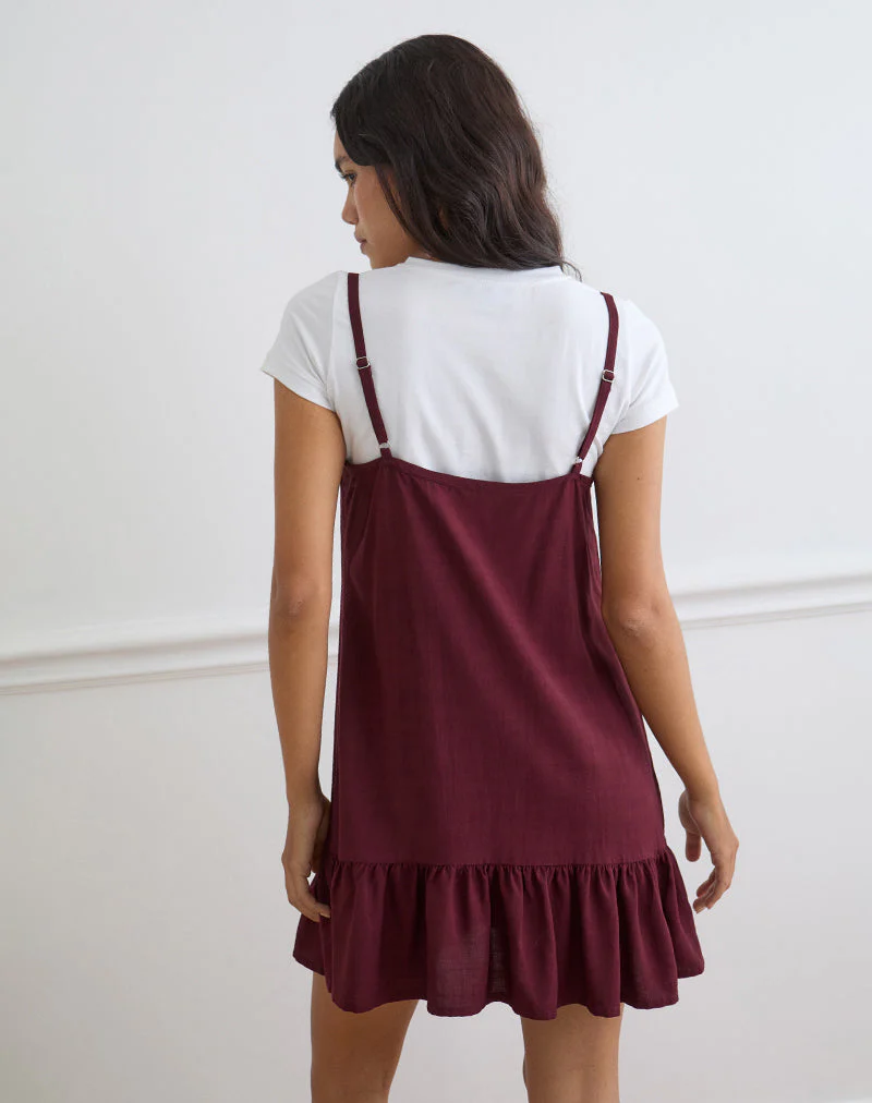 Arige Mini Dress in Maroon