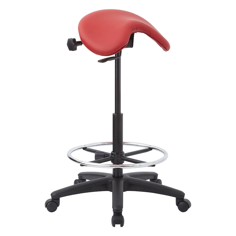 Backless Stool with Height-adjustable Saddle Seat