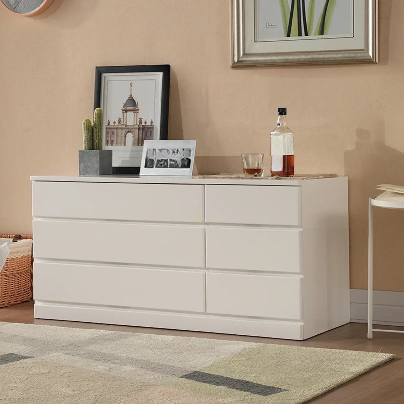 Classic Wooden Double Dressers with 7-Drawer