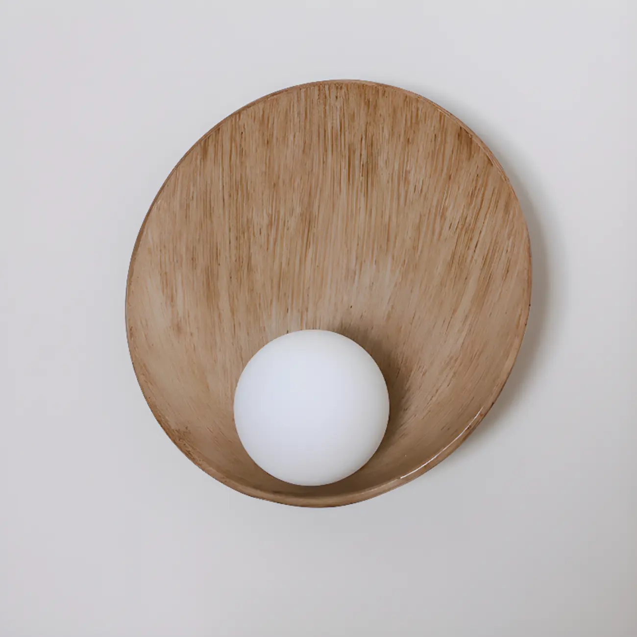 Modern Wood White Concave Wall Sconce