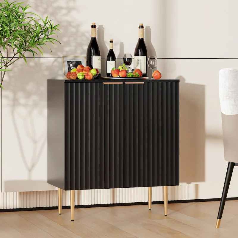 Sideboard Buffet Cabinet Set of 2 with Adjustable Shelves -