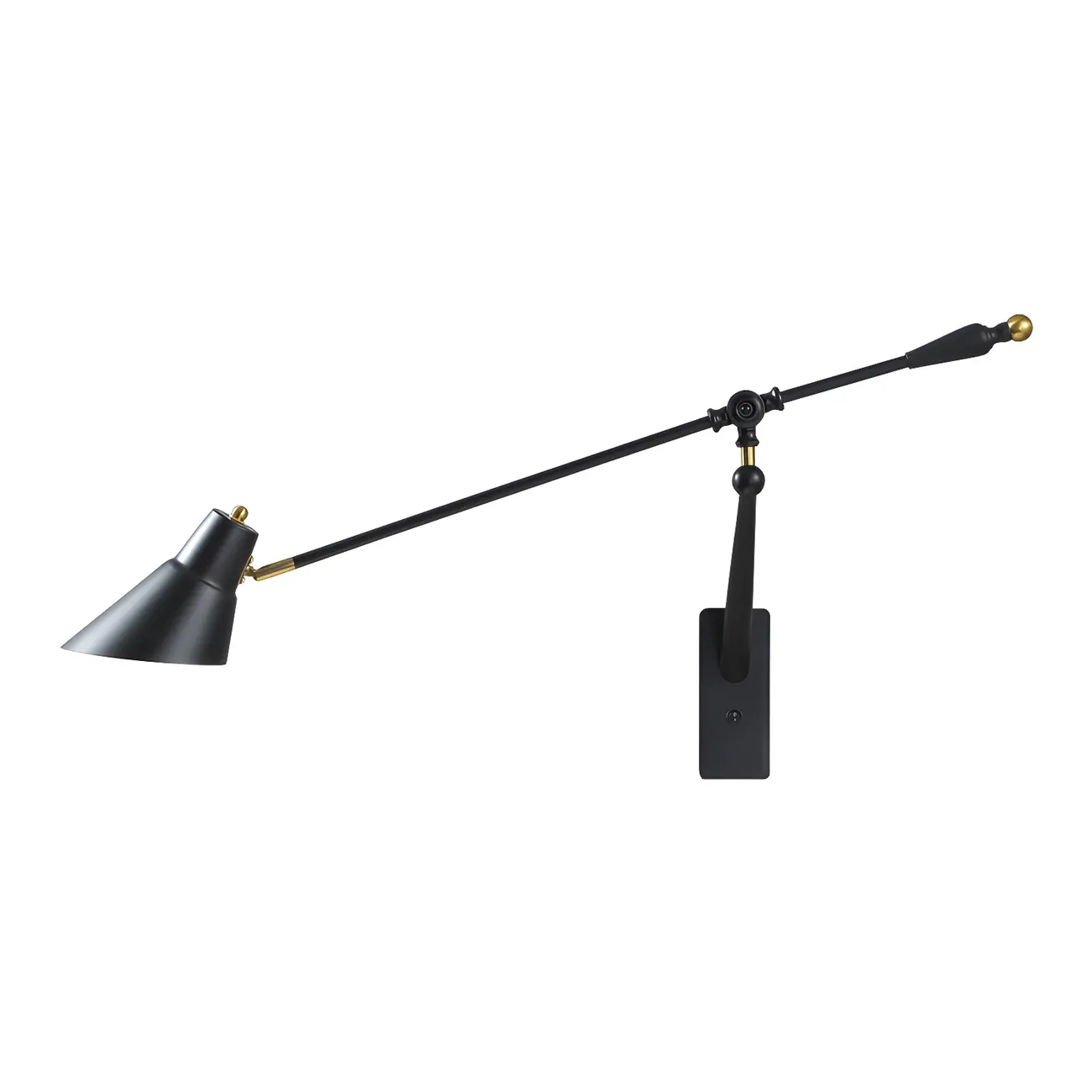 Geometric Metal Adjustable Swing Arm Wall Light