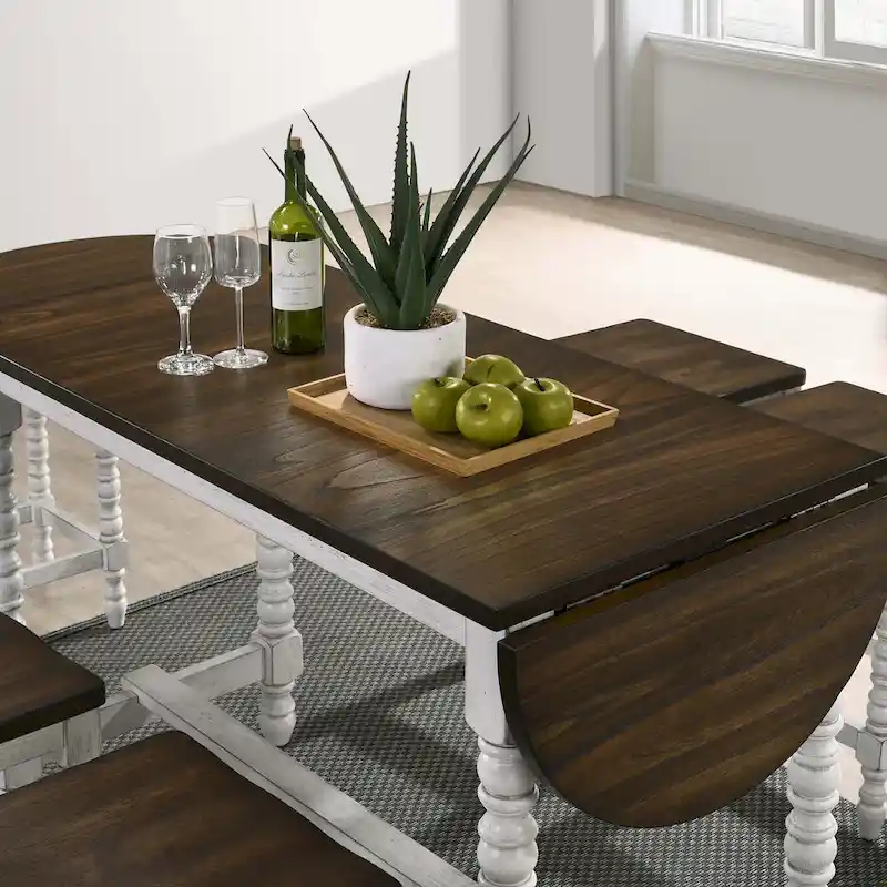 Vexl Walnut 71-inch Counter Height Table w/ Drop Leaf by Furniture of America