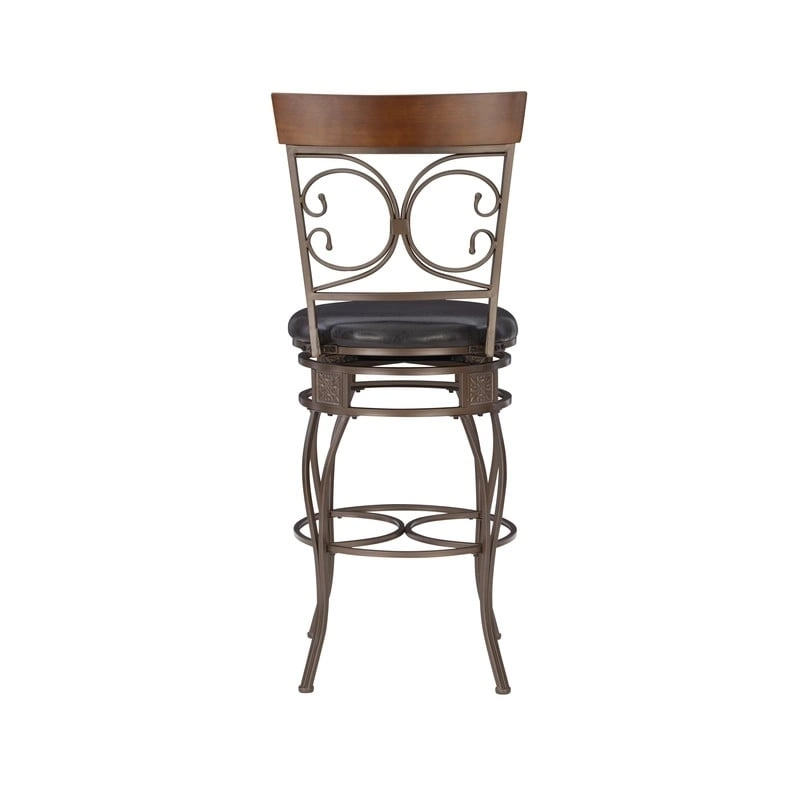 Onyx Big & Tall Metal Scroll Swivel Barstool