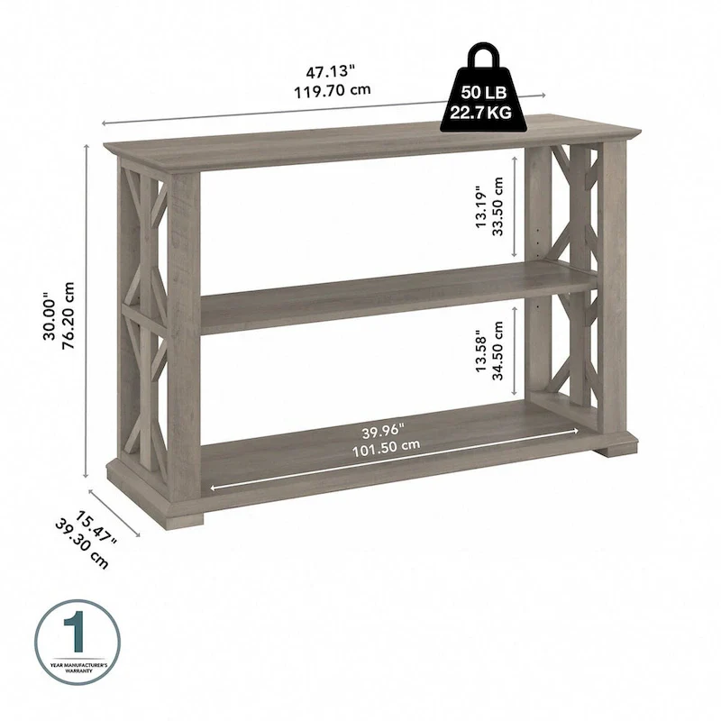Homestead Console Table with Shelves by Bush Furniture
