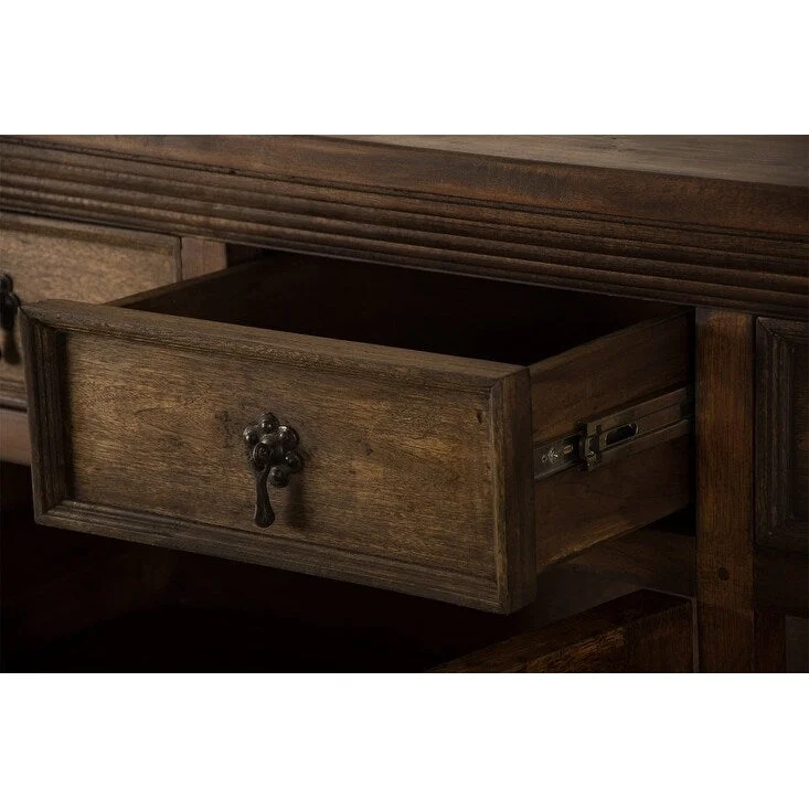 Handmade Solid Reclaimed Barn Wood & Wrought Iron Hardware Buffet & Sideboard 54 Width