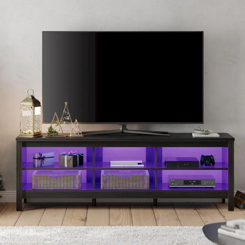TV Stand for 75 Inch TV Console Table, Wood Entertainment Center