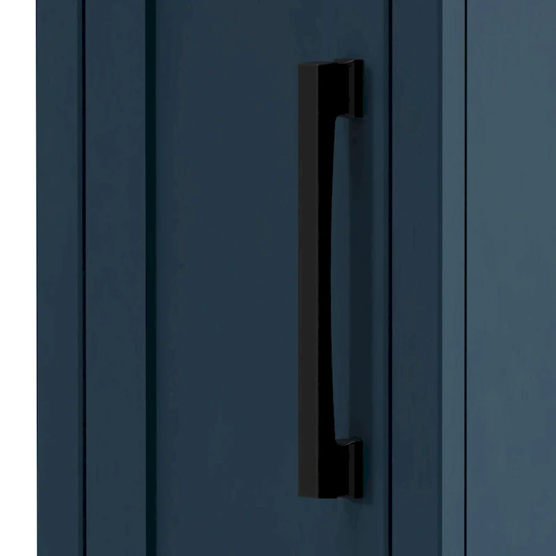 Bridgevine Home Nantucket 14 inch Chairside Table, No Assembly Required, Blue Denim and Whiskey Finish