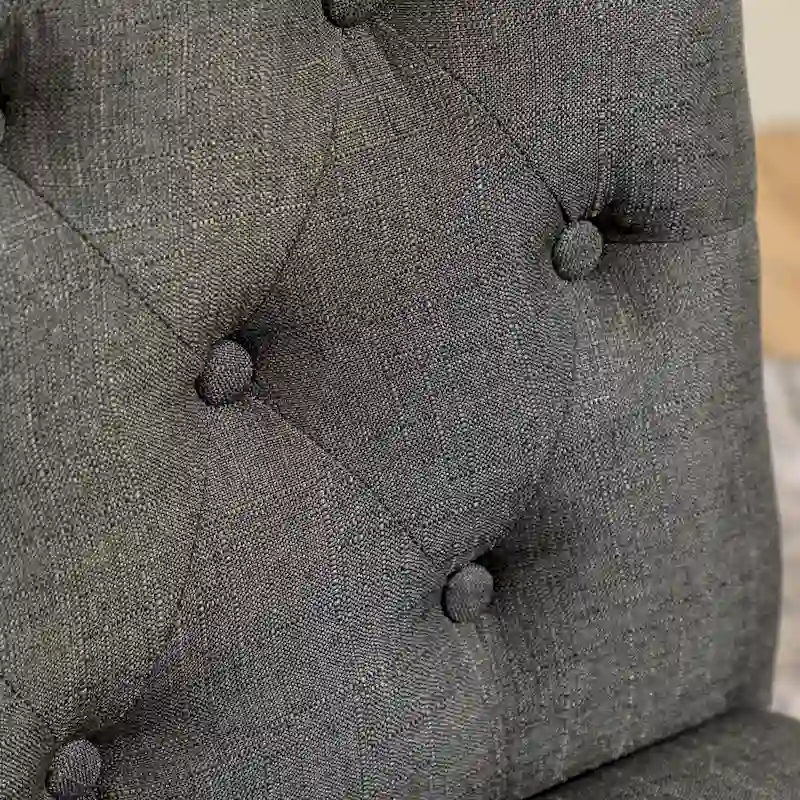 5 Piece Dining Table Set, Wooden Kitchen Furniture Set, Round Table with Cross-Buck Pedestal Base and 4 Tufted Chairs