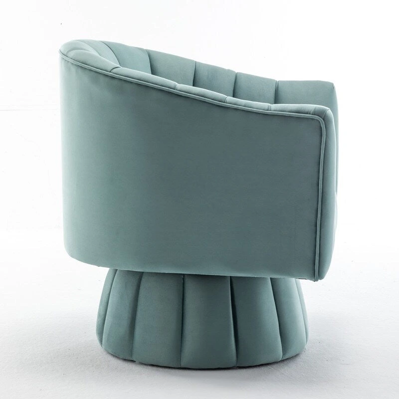 SEYNAR Modern Glam Velvet Upholstered Round 360 Degree Swivel Accent Barrel Chair Set of 2