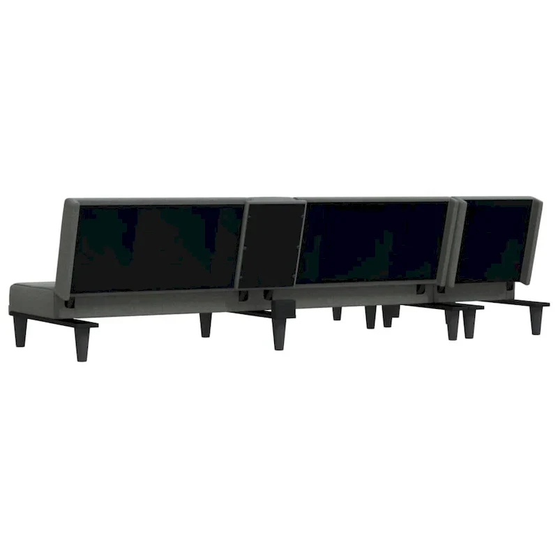 vidaXL L-shaped Sofa Bed Dark Gray 100.4x55.1x27.6 Fabric - 100.4 x 55.1 x 27.6