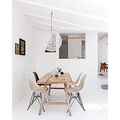 Modern Plastic Accent Designer Side Dining Matte Chair With Dark Black Wire Chrome Legs Base