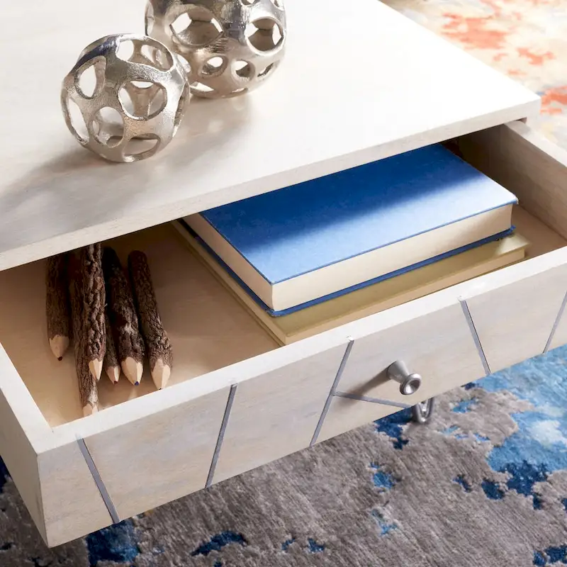 SAFAVIEH Nilgun 1-Drawer 1-Shelf Living Room Coffee Table - 43 W x 21.6 L x 16 H - 43Wx22Dx16H