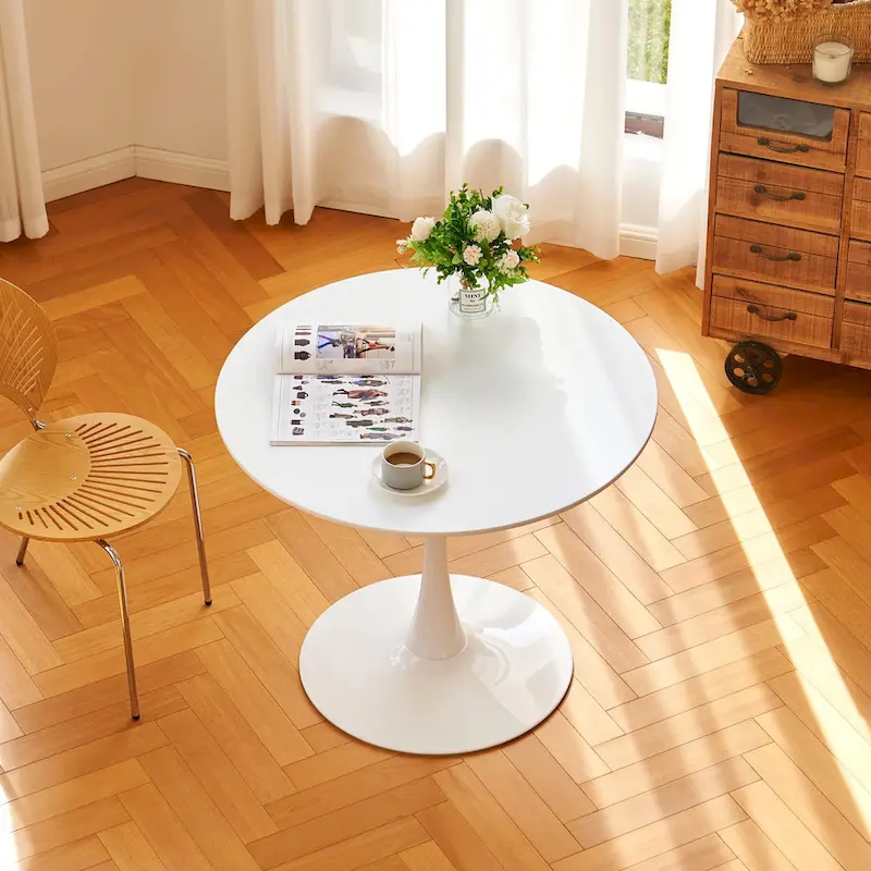 Mid-Century Modern Round Tulip Dining Table