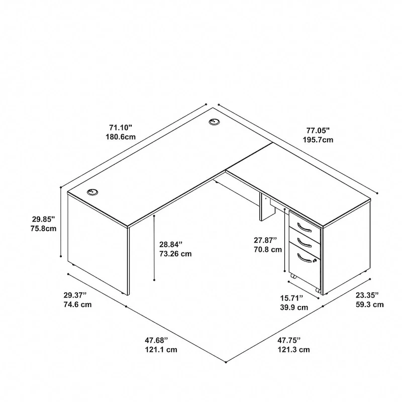 Series C 72W L Shaped Desk with Drawers by Bush Business Furniture