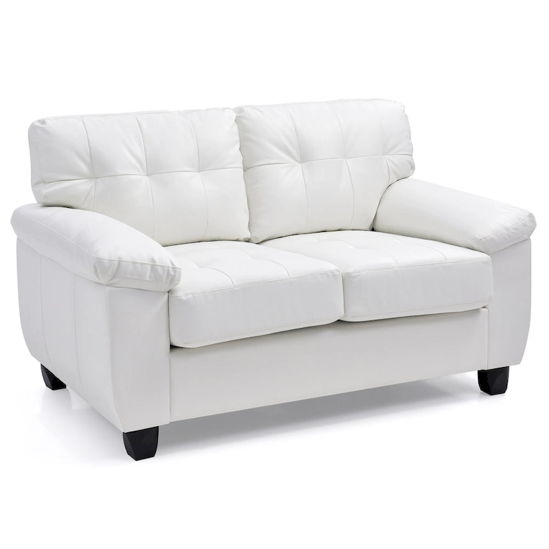 Contemporary White Loveseat With Comfort