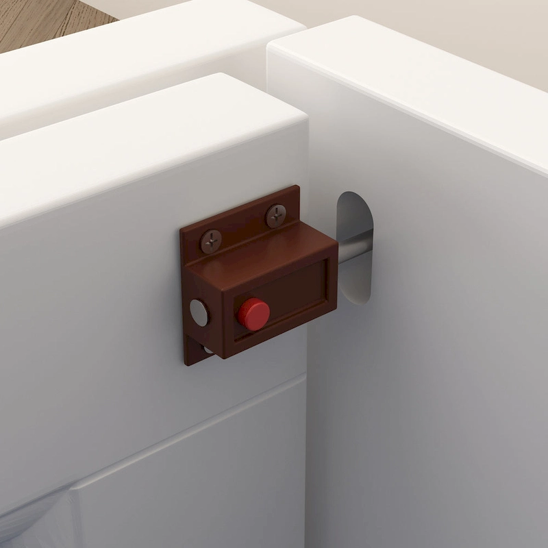 Modern Wood Full Murphy Bed Chest in White Finish Dresser 2-1 Cabinet