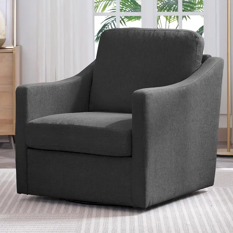 Mixoy 360 Degree Swivel Accent Sofa Chair,Linen Square Armchair