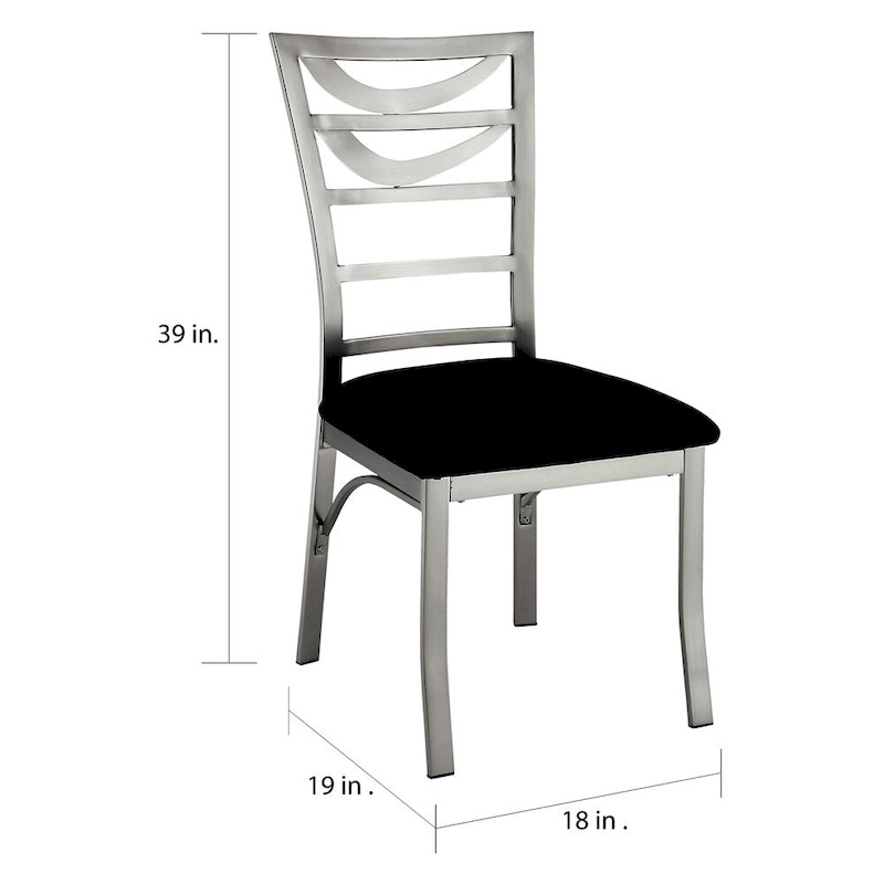 Caia Modern Silver Metal Dining Chairs (Set of 2) by Furniture of America