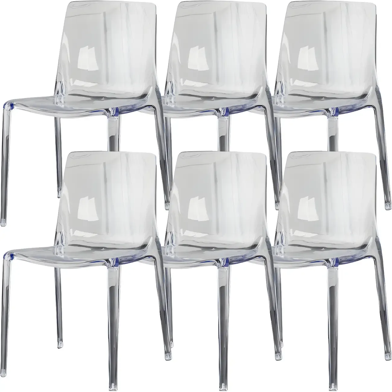 Amber Acrylic Armless Low Back Dining Chair