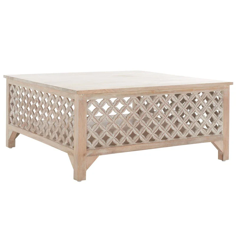 SAFAVIEH Bernardina Square Single Shelf Coffee Table - 34 L x 34 D x 16 H - 34Wx34Dx16H