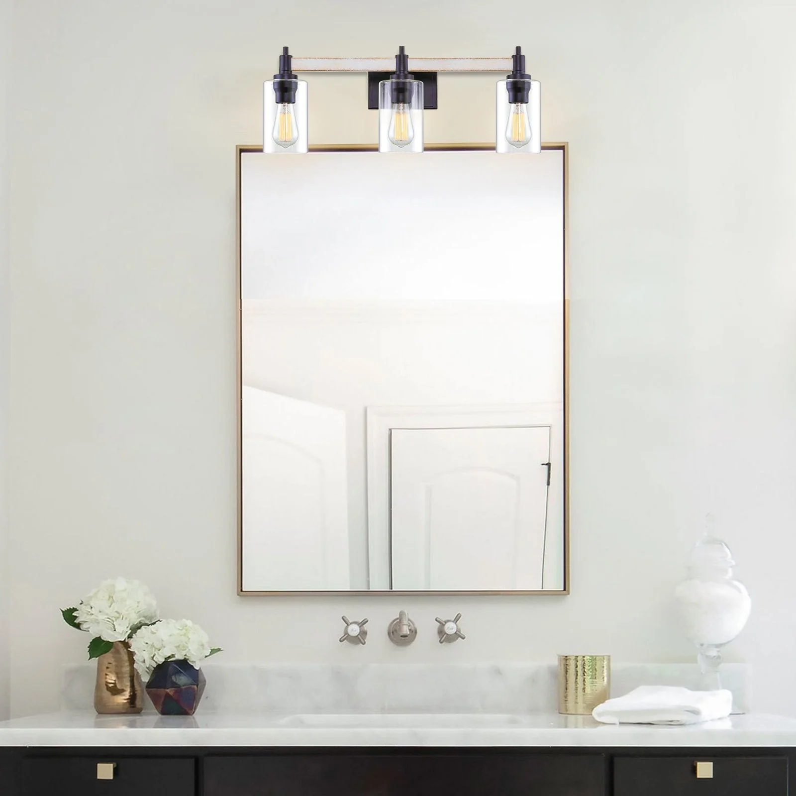 Theo 25 3-Light Modern Farmhouse Vanity / Bathroom Light