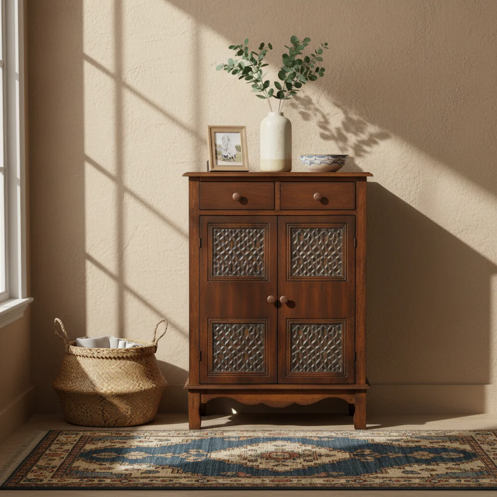 Dark Brown Storage Chest - 21.3 x 13.8 x 29