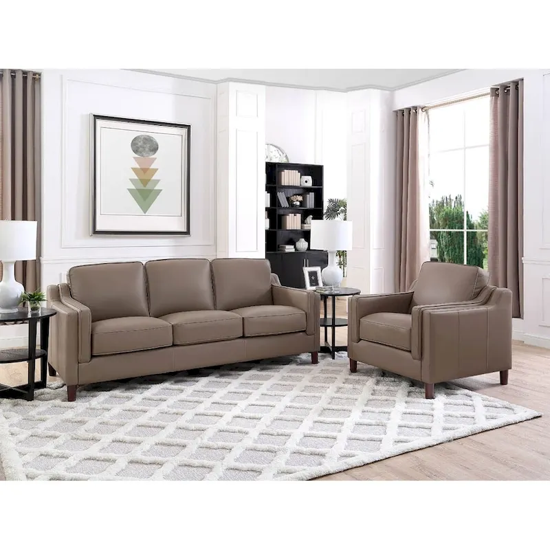 Hydeline Bella Top Grain Leather Sofa Set, Sofa and Chair - Sofa, Chair