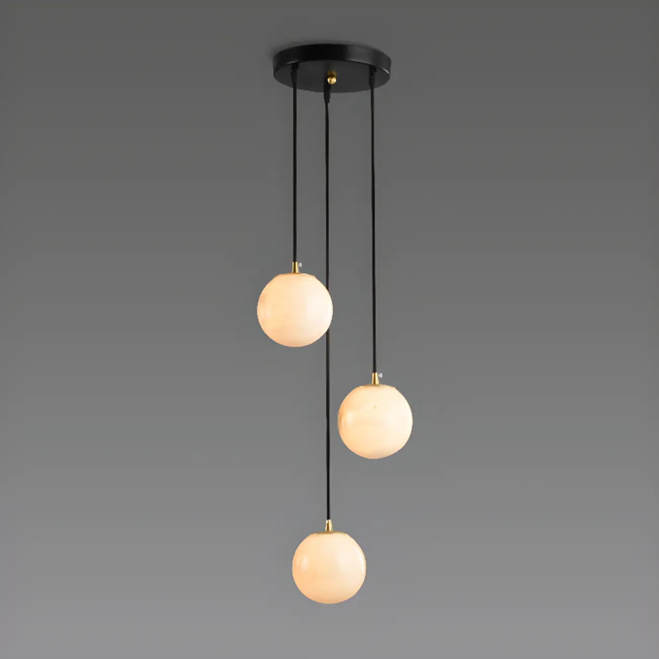 Adjustable Modern Stone Globe Rope Pendant Light