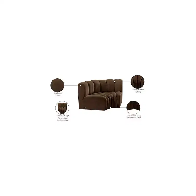 Meridian Furniture,Arc Velvet Modular Sofa