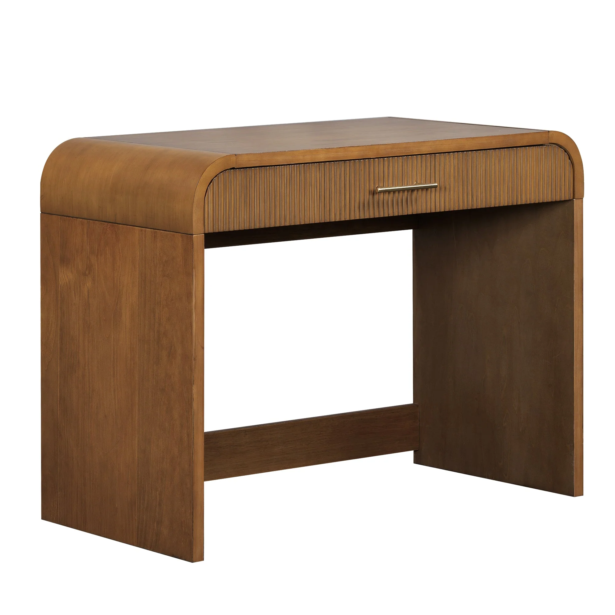 Walker Edison | Modern Reeded Curve Design Makeup Vanity Table