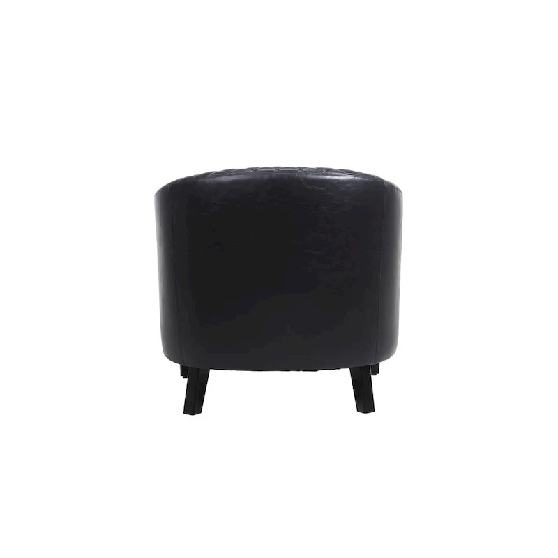 Barrel Accent Chair with Nailhead Trim and Solid Wood Legs