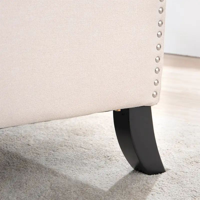 27 Wide Upholstered Manual Recliner, Wing Sofa Chair with Wood Legs