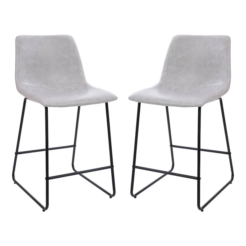 Upholstered Counter Height Modern Dining Stools (Set of 2)