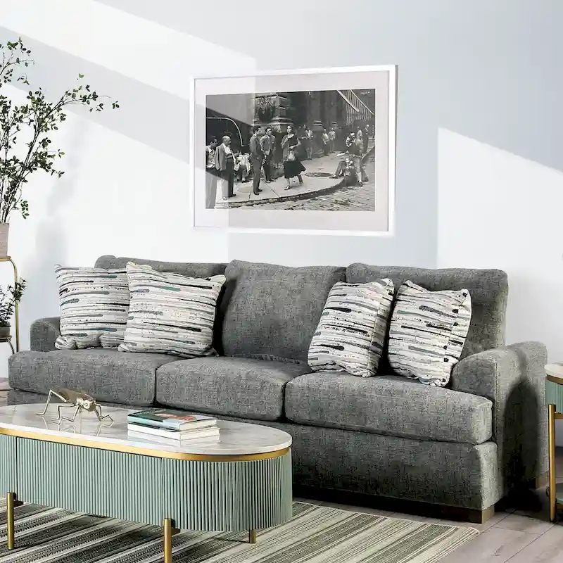 Nort Transitional Fabric Padded Flared Arms Sofa by Furniture of America