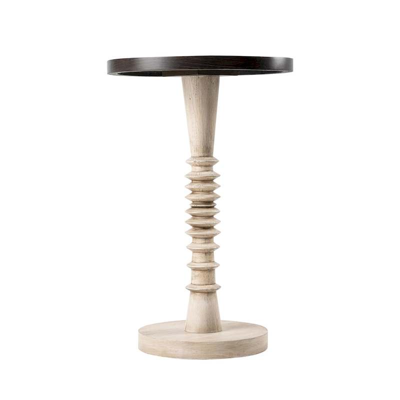 COZAYH Pedestal Small Drinking Table, Farmhouse Tray Top End Table, Distressed Finish, Traditional