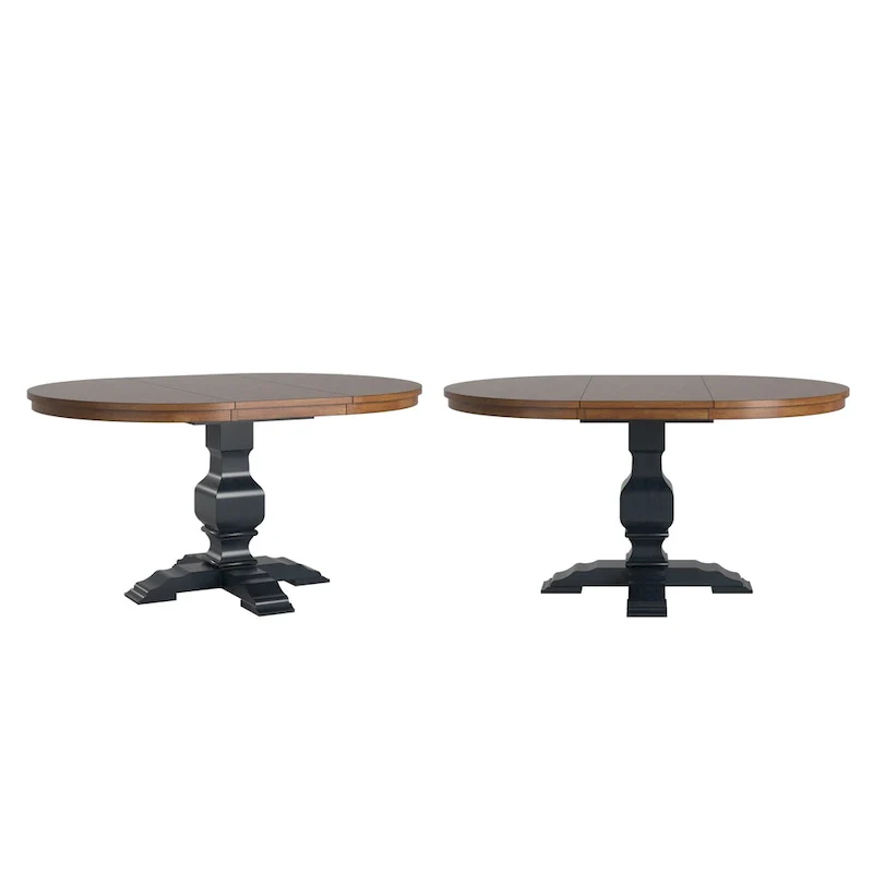 Ronda Two-Tone Oval Solid Wood Top Extending Dining Table