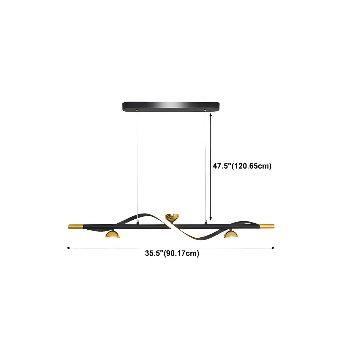 Modern Black Metal Acrylic 4-Light LED Dimming Pendant Light