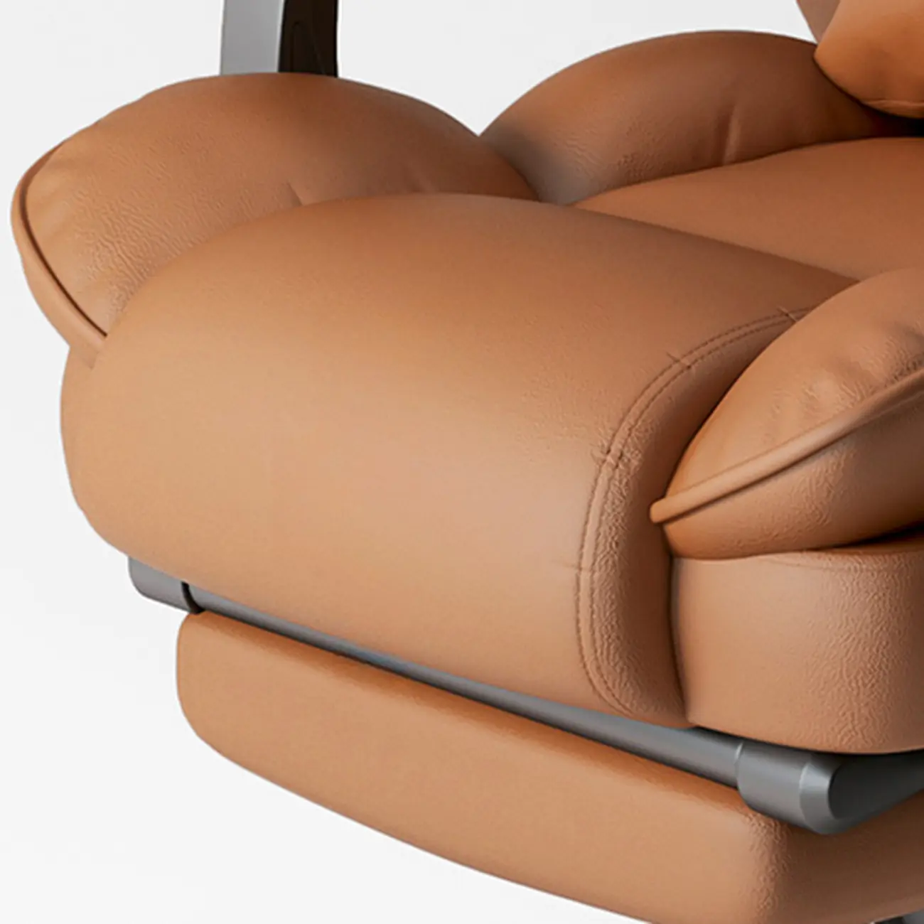 Ergonomic Brown Leather Reclining Office Chair