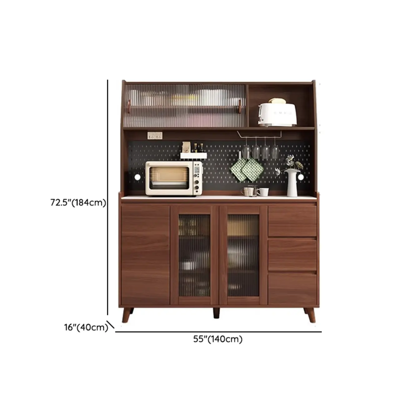 Modern Slab Stone Countertop Kitchen Sideboard