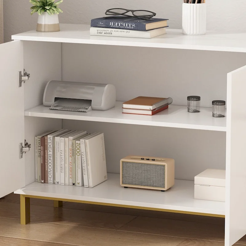 Timechee Mid-century Modern Dresser with Gold Legs