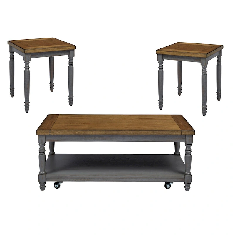 Grayton Lane 3 Pack (Cocktail & 2 End Tables) - end:21x21x24h