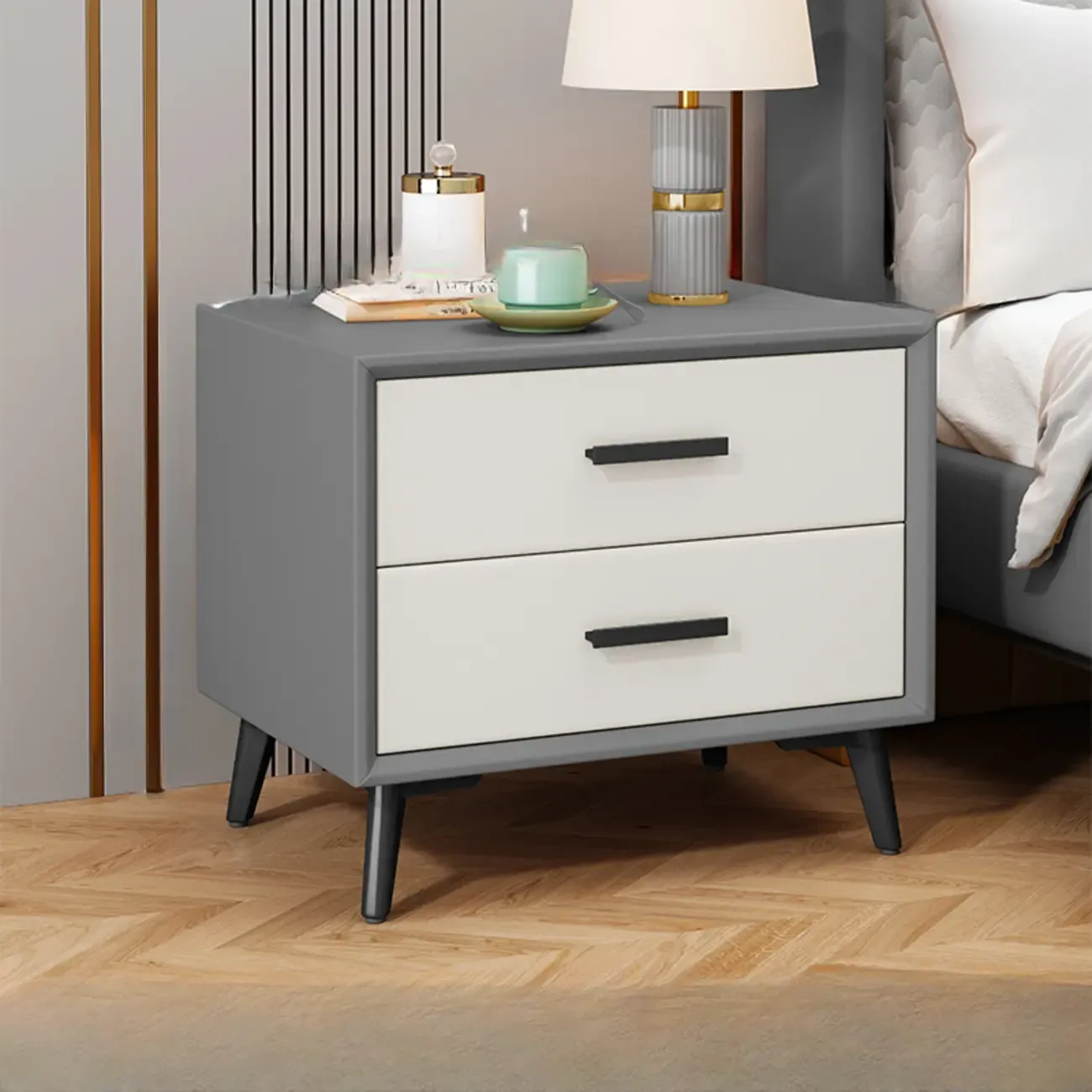 Modern Timber Off-White 2-Drawer Nightstand